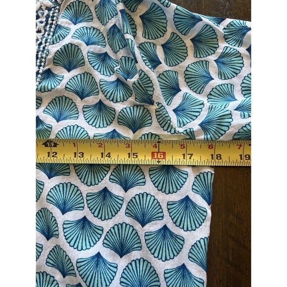 SIGRID OLSEN Beach Cover Up Tunic Top Small Blue Embroidered 3/4 Sleeves Boho - Picture 10 of 10